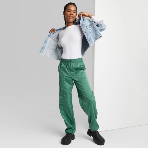 Women's High-rise Toggle Parachute Pants - Wild Fable™ Green Xl : Target