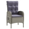 vidaXL Patio Dining Set with Cushions Gray and Black Garden Chair 3/5/7 Piece - 55.1" Table Length Gray and Black 6 Items - 3 of 4