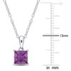 EVERLY JEWELRY | Sterling Silver Pendant with Gemstone and Created Gemstone – Multiple Stone Options - 3 of 4
