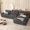 Dyonery 119" L Shaped Couch Modular Sectional Sleeper Sofa, CHENILLE Fabric with Deep Seat, Tool-Free Assembly - 2 of 4