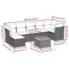 vidaXL 8 Piece Patio Sofa Set with Cushions - Gray 3x Corner + Table + 3x Middle - 3 of 4