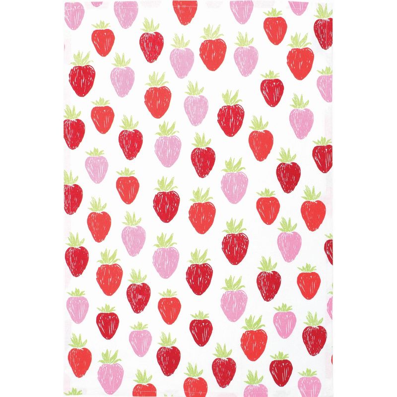 3pk Designer Strawberry Print Towel - MU Kitchen, 3 of 4