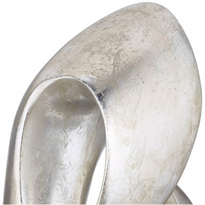 Silver Resin Infinity Sculpture with Black Stand