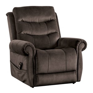 HOMES: Inside + Out Sunbeam Flannelette Powered Recliner Lift Chair with Heating and Massage Dark Gray - 1 of 4