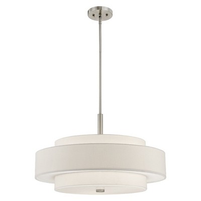 Sheffield Contemporary 5-Light LED Drum Pendant in Brushed Nickel