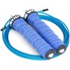 WOD Nation Attack Speed Adjustable Jumping Rope, Unique One Thick and One Light Jump Cable Skipping Workout System, 11 Foot, Blue - 3 of 4
