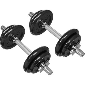 38-Pound Adjustable Dumbbell Set, Black Hand Weights for Home Gym Strength Training - 1 of 4