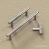 attop 6 Pack Brushed Satin Nickel Cabinet Knobs, 2 Inch(50mm) Cabinet Hardware T Bar Knobs for Cabinets and Drawers - 2 of 4