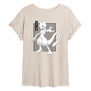 Women's - Pokémon - Mewtwo Manga Oversized Graphic T-Shirt - 1 of 4
