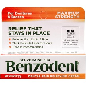 Benzodent Dental Pain Relieving Cream, 0.25 Oz - 1 of 4