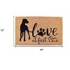 HomeRoots 18" X 30" Beige and Black Coir Dog Outdoor Door Mat - 3 of 4