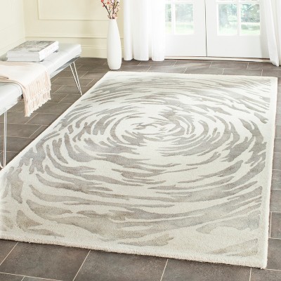 Hand-Tufted Gray Wool & Viscose 4' x 6' Reversible Area Rug