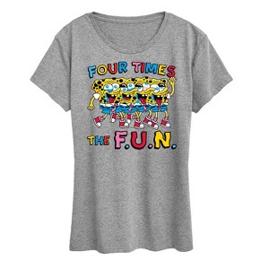 Women's - SpongeBob SquarePants - Four Times The Fun Short Sleeve Graphic T-Shirt - 1 of 4