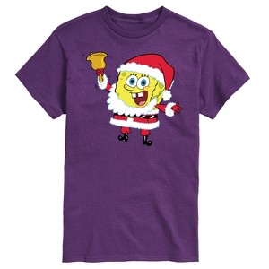 Men's - SpongeBob SquarePants - Spongebob Santa Christmas Short Sleeve Graphic T-Shirt - 1 of 4