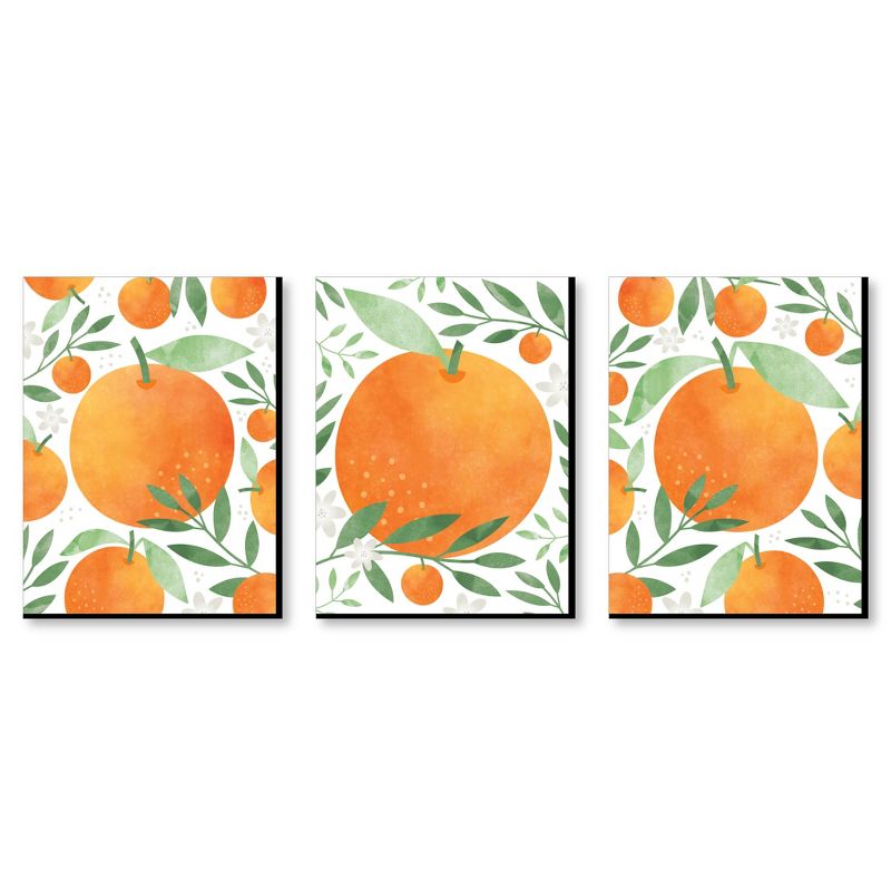 Big Dot of Happiness Little Clementine - Orange Citrus Kitchen Wall Art and Kids Room Decor - 7.5 x 10 inches - Set of 3 Prints, 1 of 7