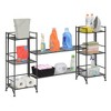 Breighton Home 32.5" Xtra Storage 3 Tier Folding Metal Shelves with Set of 2 Deluxe Extension Shelves in Black - 3 of 4