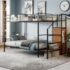 NicBex Twin Over Full Metal Bunk Bed,Versatile Loft Bed with Lateral Storage Ladder and Wardrobe for Bedroom,Black/White - 2 of 4