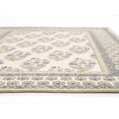 Cotswold Green and Beige Handmade Wool Area Rug