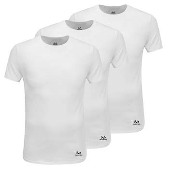 Realtree Men’s 3 Pack Crew Neck Essential Undershirt Tagless Breathable Mens T Shirt Modern Fit