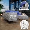 Jojoka 4-Piece All-Weather PE Rattan Patio Sofa Set, Sectional with Loveseat, Coffee Table with Storage, Ideal for Backyard - 3 of 4