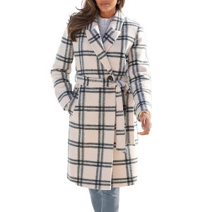 Women's Checkered Lapel Collar Coat - LASCANA - 1 of 4
