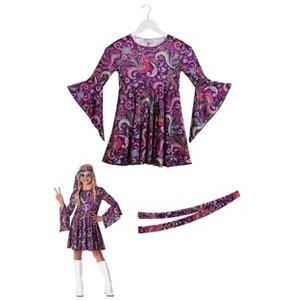 HalloweenCostumes.com Girl's Woodstock Hipster Costume - 1 of 4