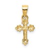 Black Bow Jewelry Children's 14k Yellow Gold Tiny Budded Cross Pendant, 8 x 18mm - 3 of 4