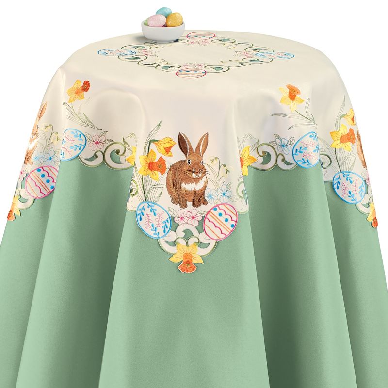 Collections Etc Bunny Floral Table Topper, 1 of 3