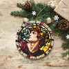 Masculine Beauty in Renaissance Italy Stained Glass Themed Christmas Ornament, Artistic Medieval Gift| OrnamentallyYou - 4 of 4