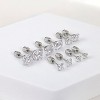 5 Pair Hypoallergenic Stud Earrings - Surgical Steel CZ Flat Back Set, 4-8mm Cartilage Styles - 4 of 4