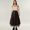Anna-Kaci Women’s Tiered Midi Skirt with Adjustable Drawstring Waist and Layered Plaid Hem Detail for Flowing Movement and Comfort - 2 of 4