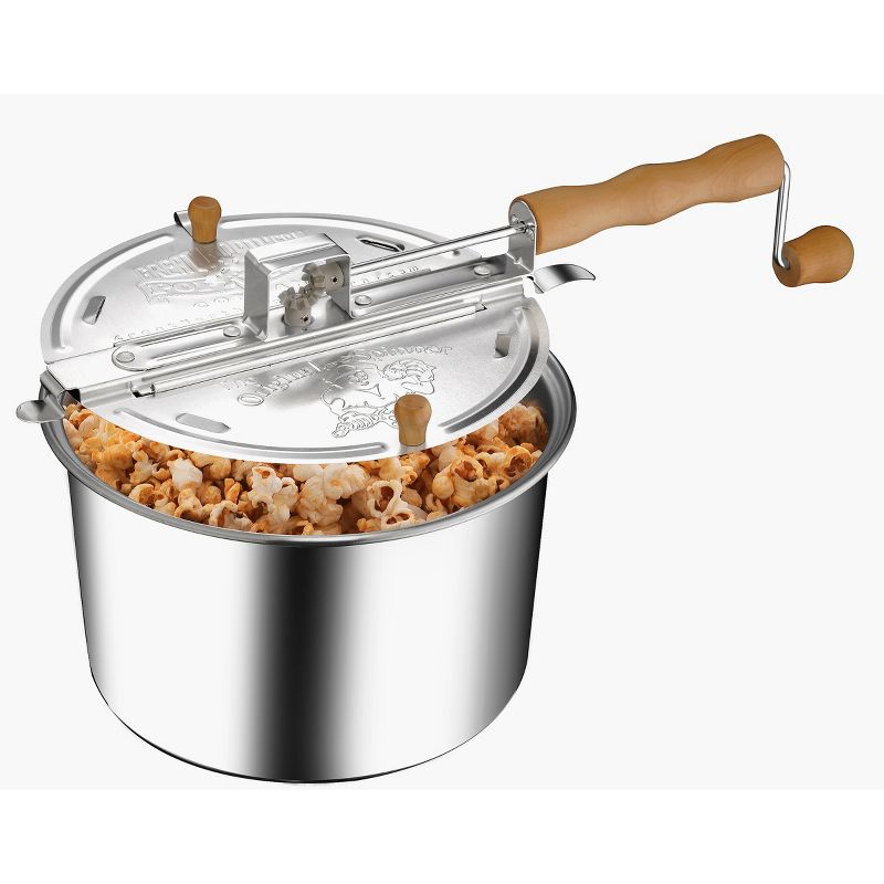 Great Northern Popcorn 6 Quart Aluminum Popcorn Popper with Hand Crank, Vented Lid, and Stir Paddle - Silver, 2 of 5