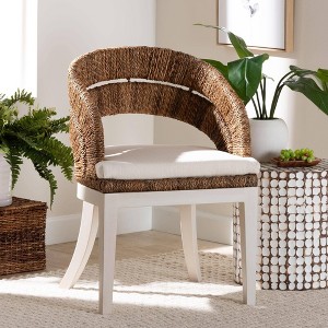 bali & pari Ubud Seagrass and Mahogany Wood Dining Chair Natural Seagrass - 1 of 4