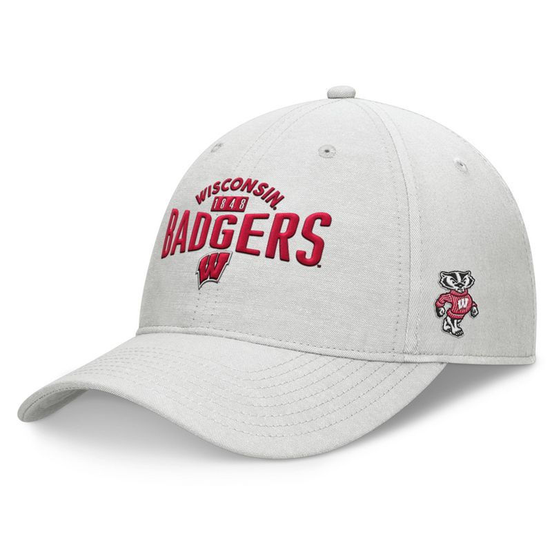 NCAA Wisconsin Badgers Unstructured Chambray Cotton Hat - Gray, 1 of 5