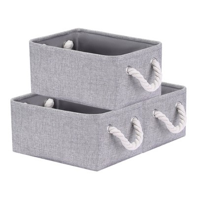 Unique Bargains Fabric Collapsible Sturdy Spacious Storage Bins 3 Pcs