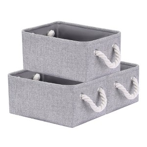 Unique Bargains Fabric Collapsible Sturdy Spacious Storage Bins 3 Pcs - 1 of 4