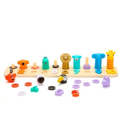 FAO Schwarz Wood Counting Puzzle 65pc