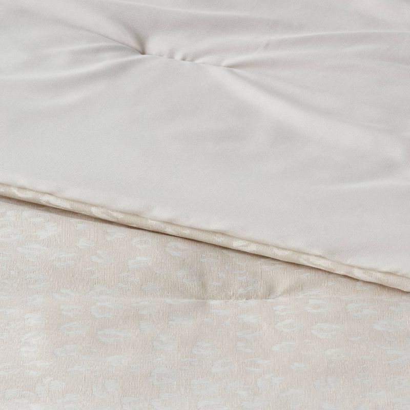 8pc Luxe Jacquard Snow Leopard Comforter Set Beige - Threshold™, 4 of 11