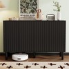 Vynxaria Black Shoe Storage Cabinet with Fluted Doors and Adjustable Shelves - 2 of 4