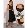 INSPIRE CHIC Women's Boho Square Neck Ruffle Trim Flowy Smocked Midi Sundresses - 2 of 4