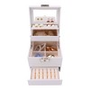 Unique Bargains 3 Layers PU Leather Jewelry Box with Drawer and Mirror - 3 of 4