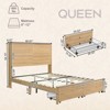 Brafabhome Accent Fluted Bed Frame with Charging Station Headboard, Wooden Platform Bed Frame with 2 Storage Drawers for Bedroom, No Box Spring Needed - 2 of 4