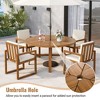 Whisen 5-Piece Acacia Wood Patio Dining Set with Four Armchairs and a Table - Beige - 3 of 4