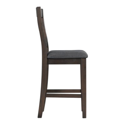Rustic Gray Counter Height Dining Set with 4 Upholstered Chairs