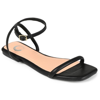 Journee Collection Womens Veena Ankle Strap Low Block Heel Sandals Black 7.5