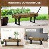 Resenkos Garden Bench - Metal Legs, Rustic Wood Effect Concrete, for Entryway/End of Bed/Patio/Park/Porch/Lawn, Natural and Black Brown - 4 of 4