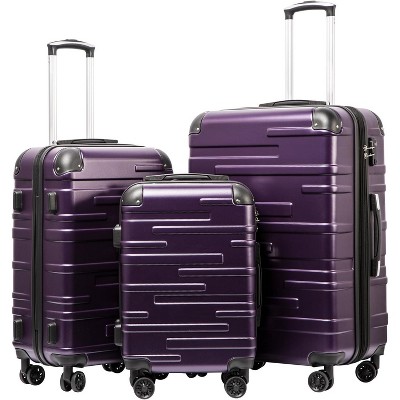 Wooakway Expandable ABS Hardside Suitcase Sets (only 28") Suitcase 3 Piece Luggage Sets 20in 24in 28in
