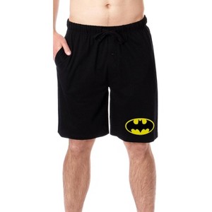 DC Comics Mens' Batman Bat-Symbol Classic Logo  Sleep Pajama Shorts Black - 1 of 3