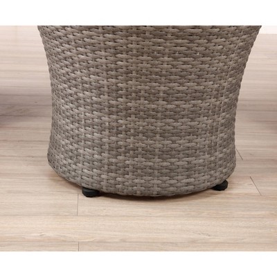 Gray All-Weather Wicker Outdoor Bistro Set with Cushions