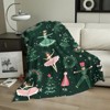 Christmas Nutcracker & Dancing Women Patterned Flannel Throw Blanket - Soft Warm Cozy Shawl for Sofa, Bed, Office, Travel - All-Season Gift - 3 of 4